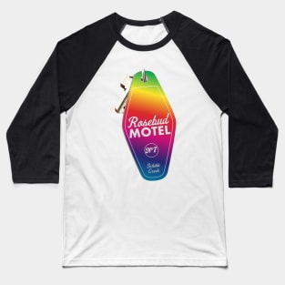 Schitt's Creek Rosebud Motel Key Tag for Room 7, Retro design in Rainbow Baseball T-Shirt